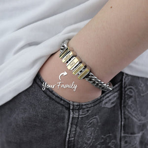 Father's Day Gift Cuba Link Men's Bracelet With Personalized Beads