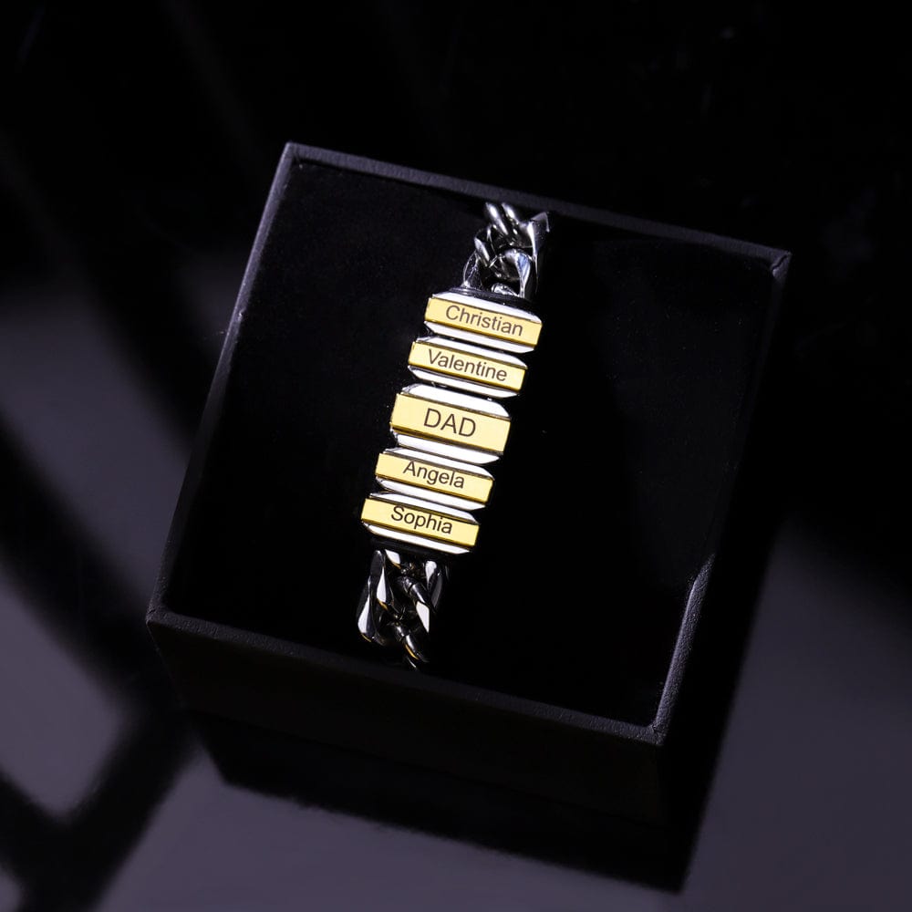 Father's Day Gift Cuba Link Men's Bracelet With Personalized Beads