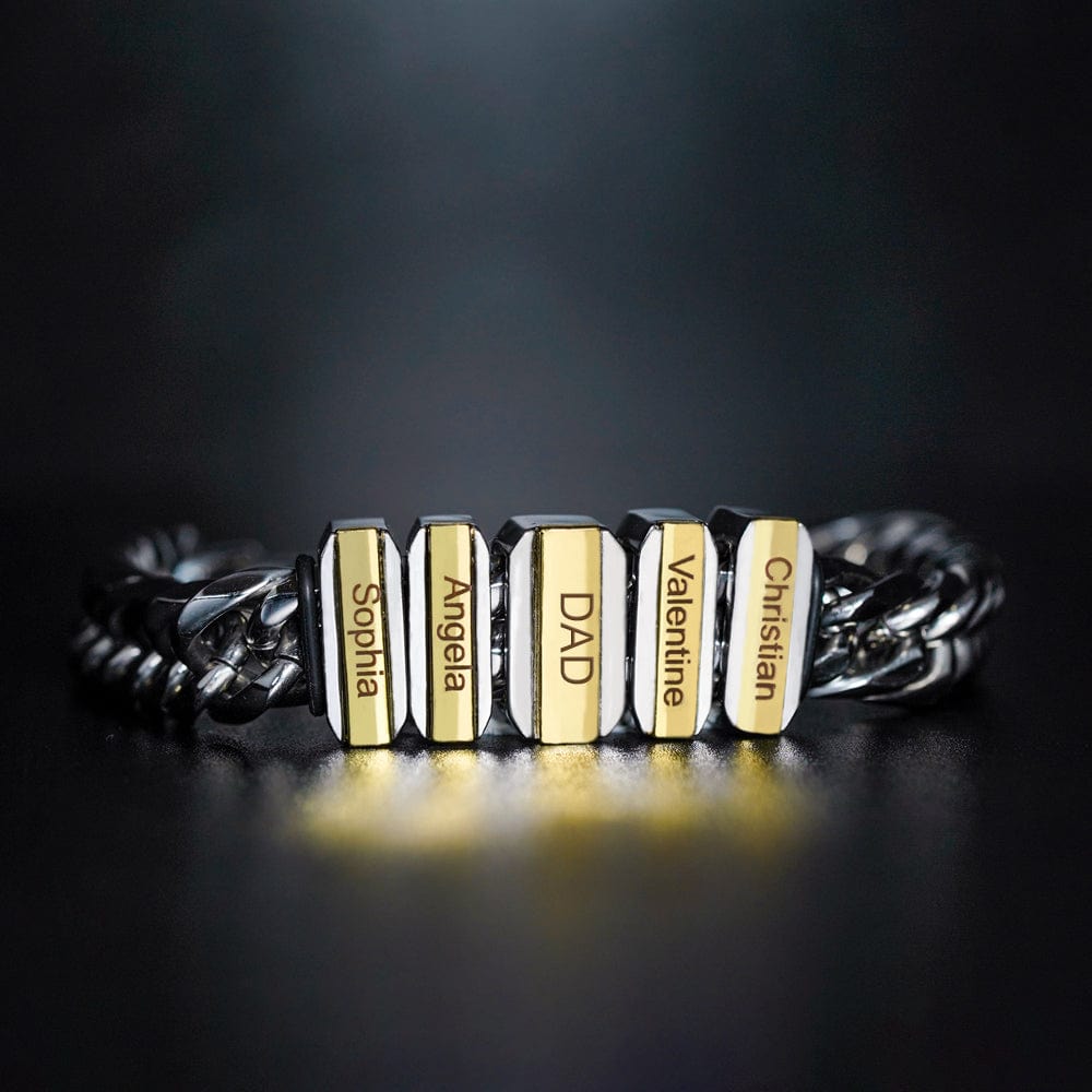 Father's Day Gift Cuba Link Men's Bracelet With Personalized Beads