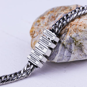 Father's Day Gift Cuba Link Men's Bracelet With Personalized Beads