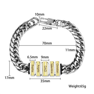 Father's Day Gift Cuba Link Men's Bracelet With Personalized Beads
