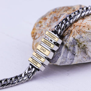 Father's Day Gift Cuba Link Men's Bracelet With Personalized Beads