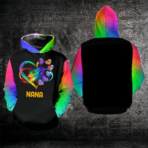 Grandma Grandkids Infinity Love Rainbow Personalized Hoodie