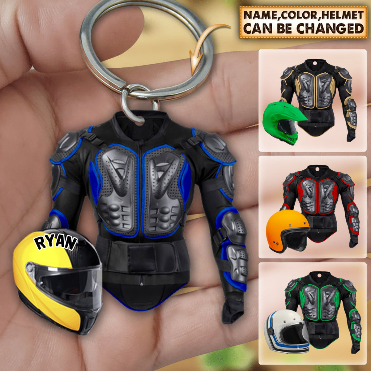 Personalized Sport Bike Gear Keychain Gift For Bikers