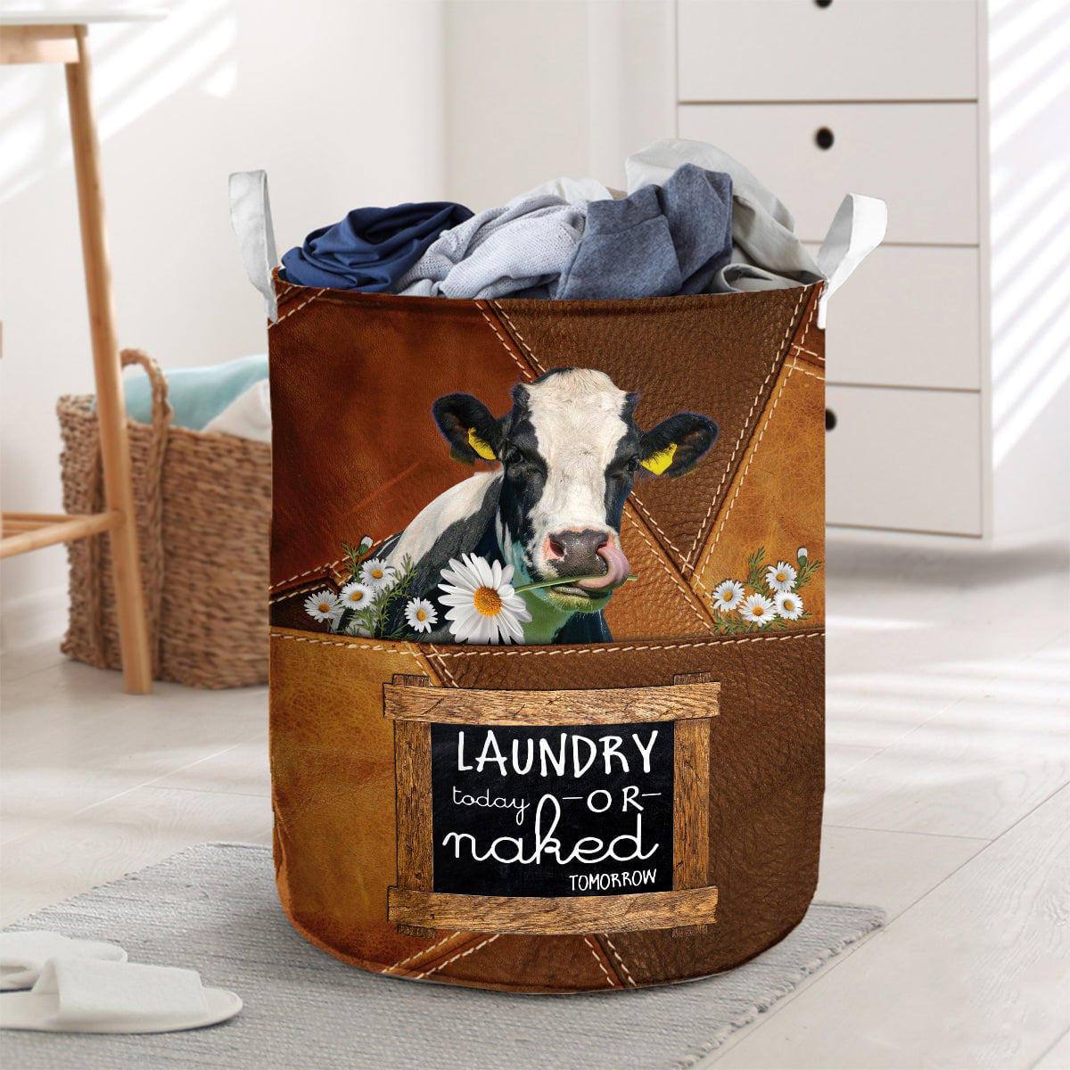 Holstein-laundry today or naked tomorrow laundry basket