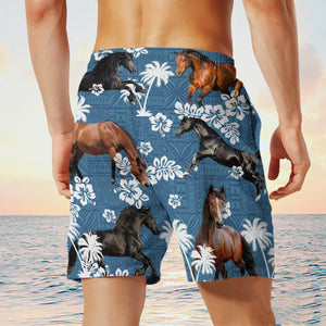 horse Blue Tribal Shorts