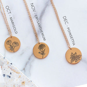 12 Month Delicate Birth Flower Necklace