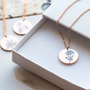 12 Month Delicate Birth Flower Necklace