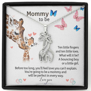 Mommy To Be-You Will Be An Amazing Mom Giraffe Necklace
