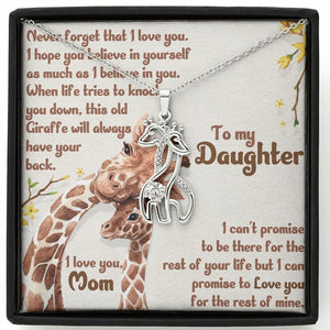 To My daughter-I love your daughter Giraffe Necklace