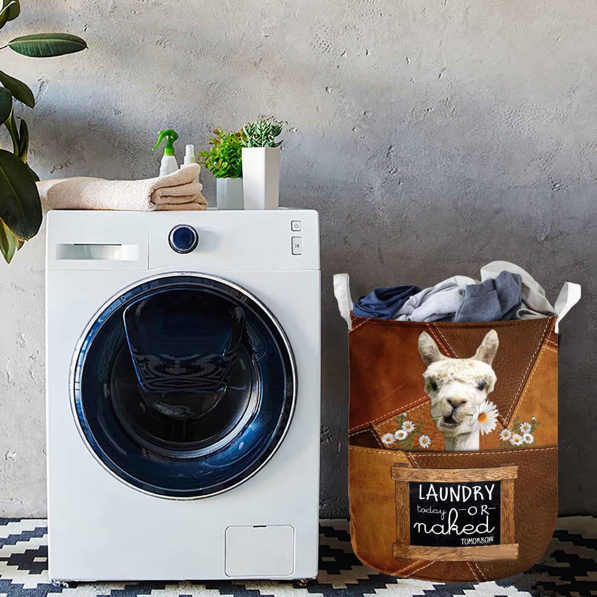 llama-laundry today or naked tomorrow laundry basket
