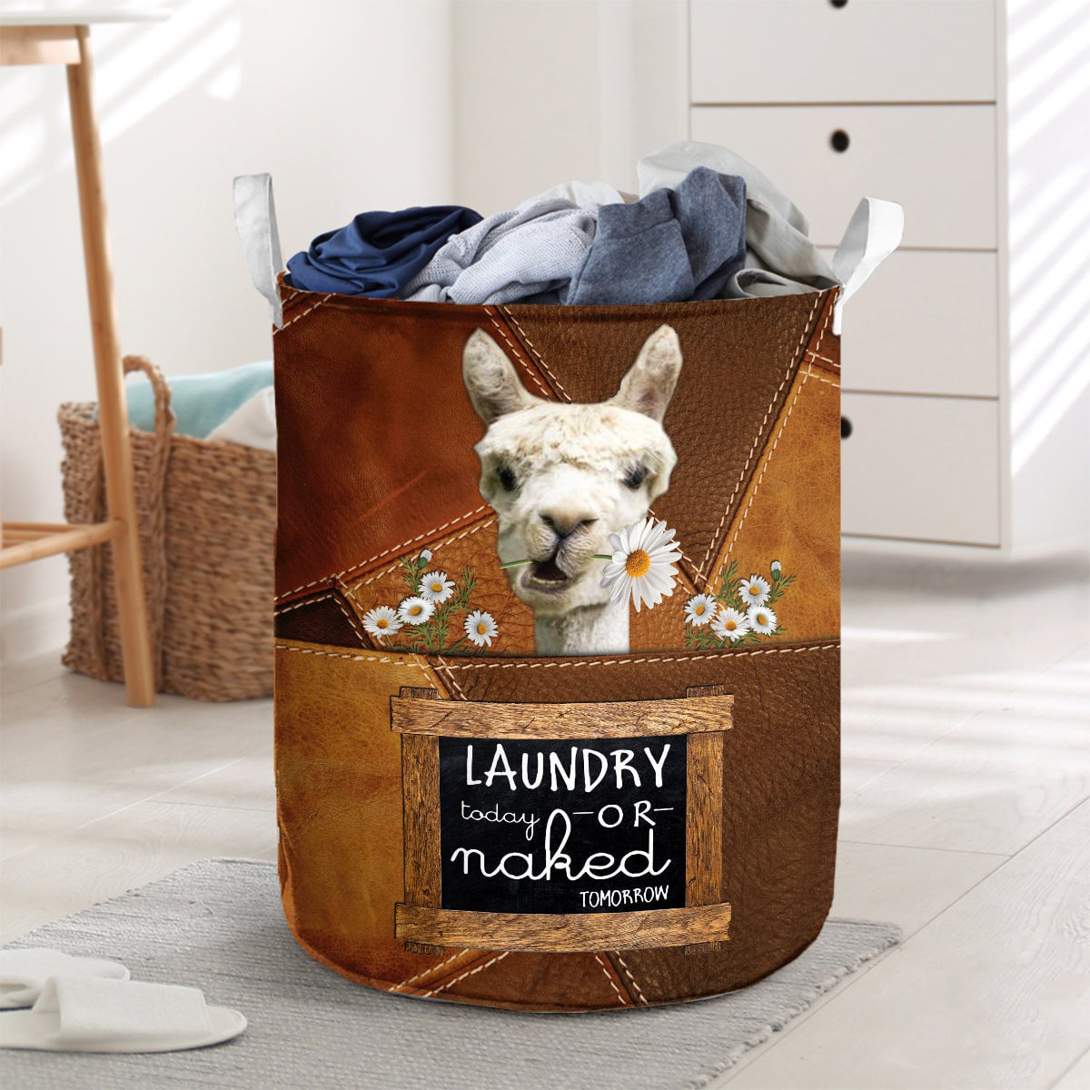 llama-laundry today or naked tomorrow laundry basket