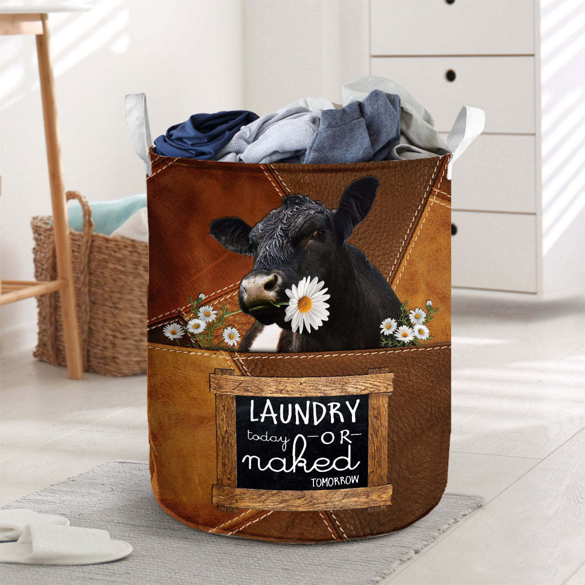 Belted Galloway-laundry today or naked tomorrow laundry basket