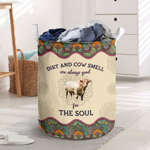 Charolais-Dirt And Cow Smell Are Always Good For The Soul Laundry Basket