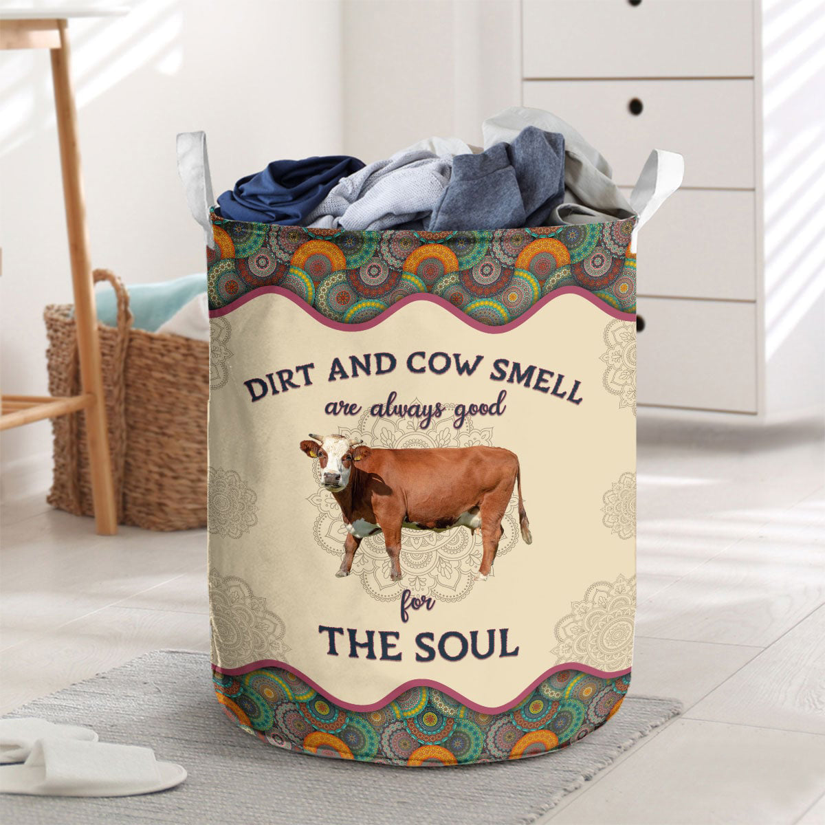 Fleckvieh-Dirt And Cow Smell Are Always Good For The Soul Laundry Basket