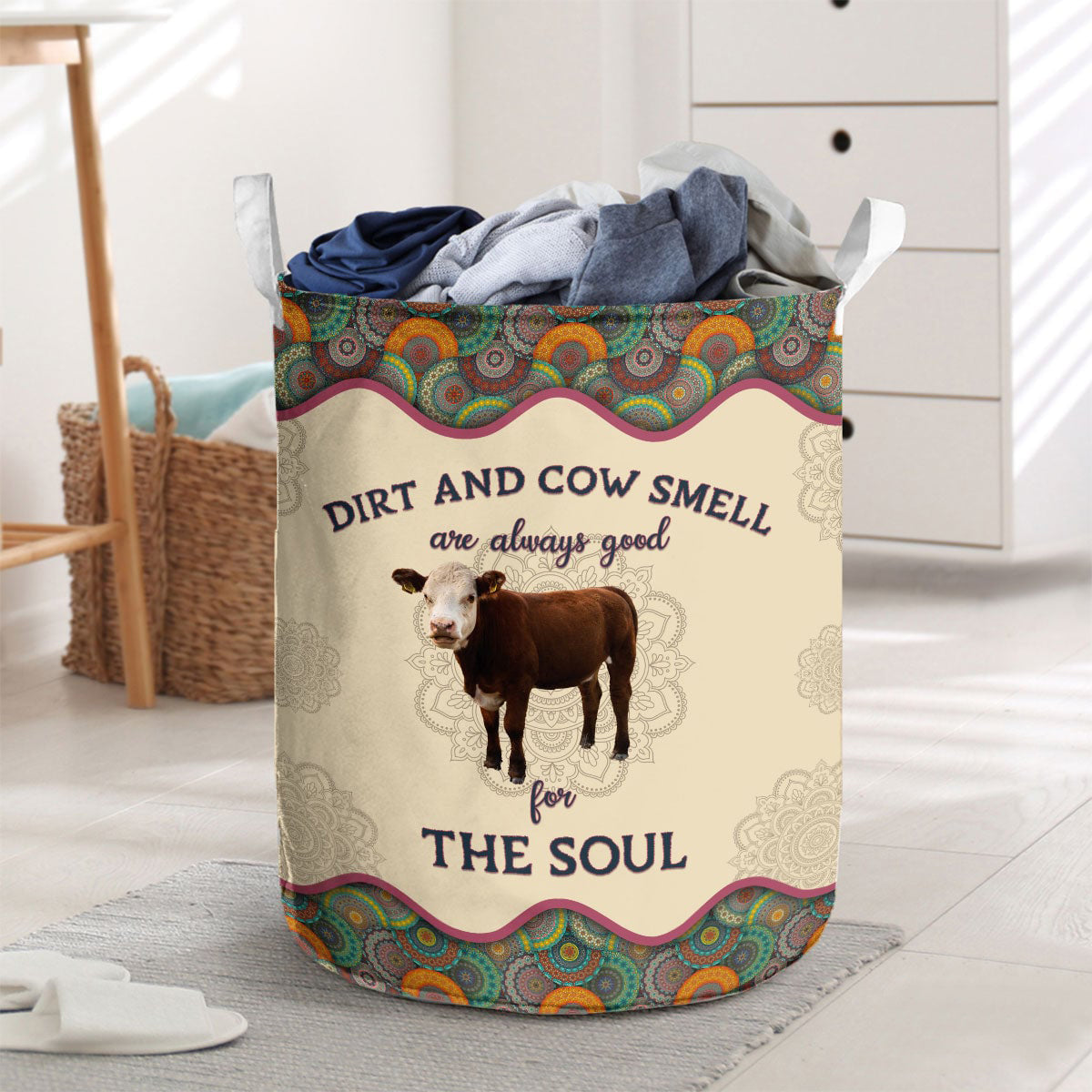Hereford-Dirt And Cow Smell Are Always Good For The Soul Laundry Basket