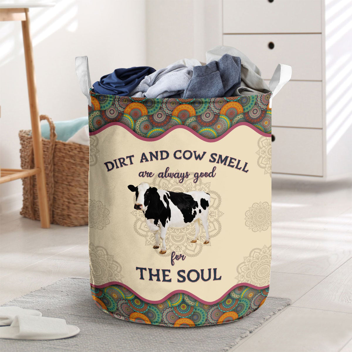 Holstein-Dirt And Cow Smell Are Always Good For The Soul Laundry Basket