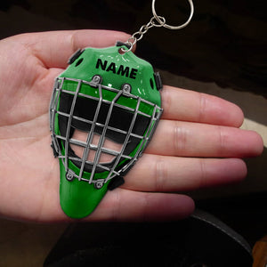 Hockey Helmet - Personalized Keychain - Gift For Hockey Player