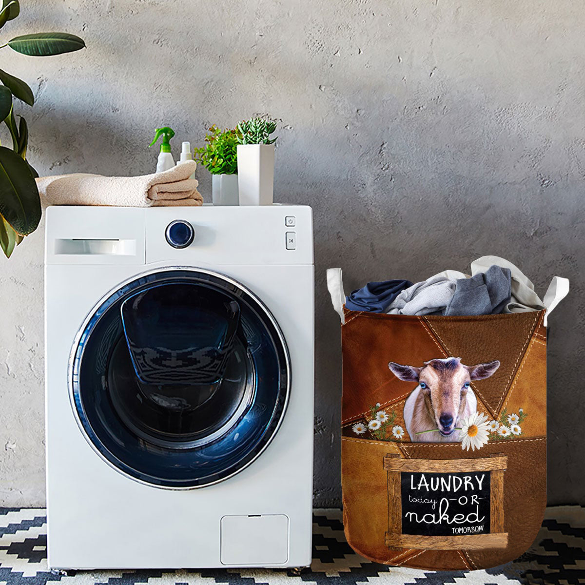 NIGERIAN DWARF-laundry today or naked tomorrow laundry basket