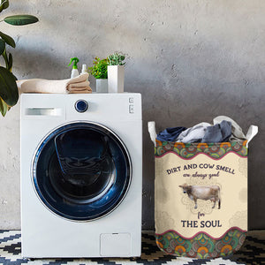 Brown Swiss-Dirt And Cow Smell Are Always Good For The Soul Laundry Basket