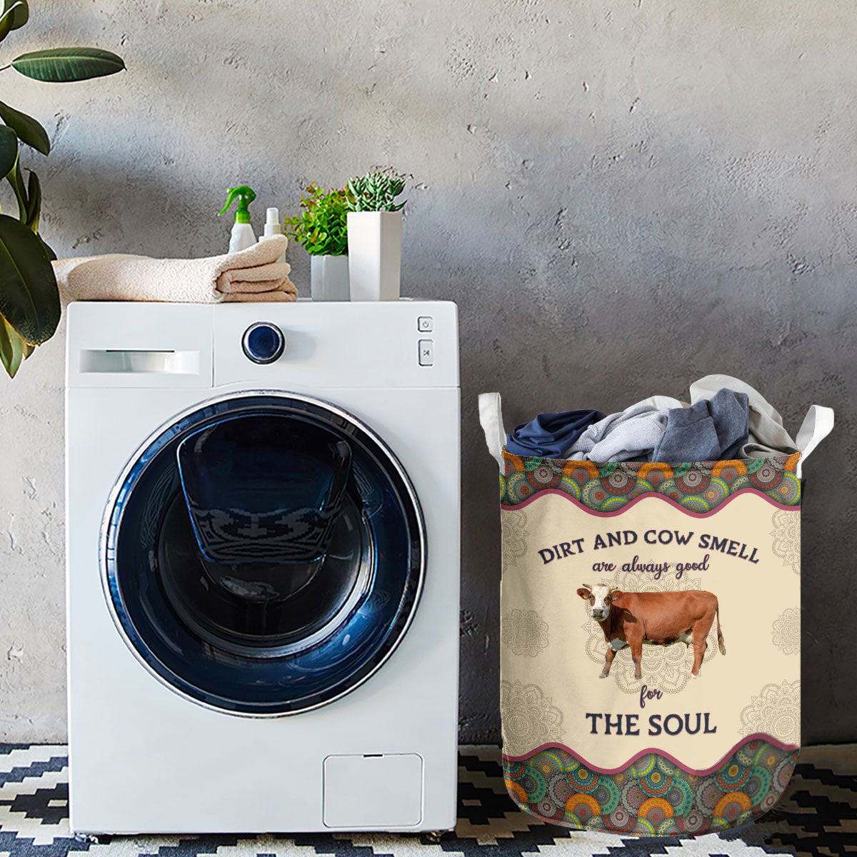 Fleckvieh-Dirt And Cow Smell Are Always Good For The Soul Laundry Basket