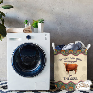 Red Angus-Dirt And Cow Smell Are Always Good For The Soul Laundry Basket