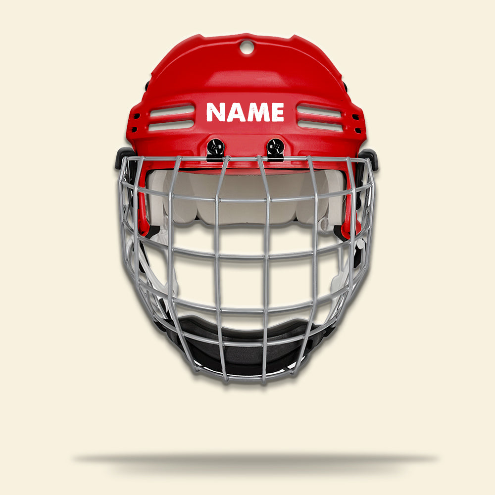 Hockey Helmet - Personalized Keychain - Gift For Hockey Player