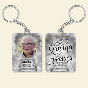 Personalized In Loving Memory Loved One Memorial Cardinal Keychain