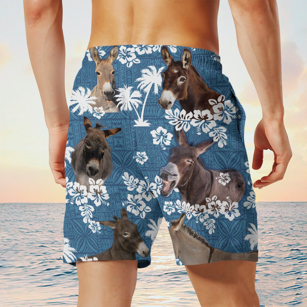 mule Blue Tribal Shorts