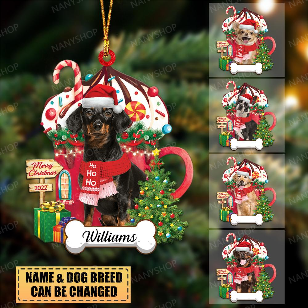 Personalized Dog Lovers Christmas-Two Sided Ornament