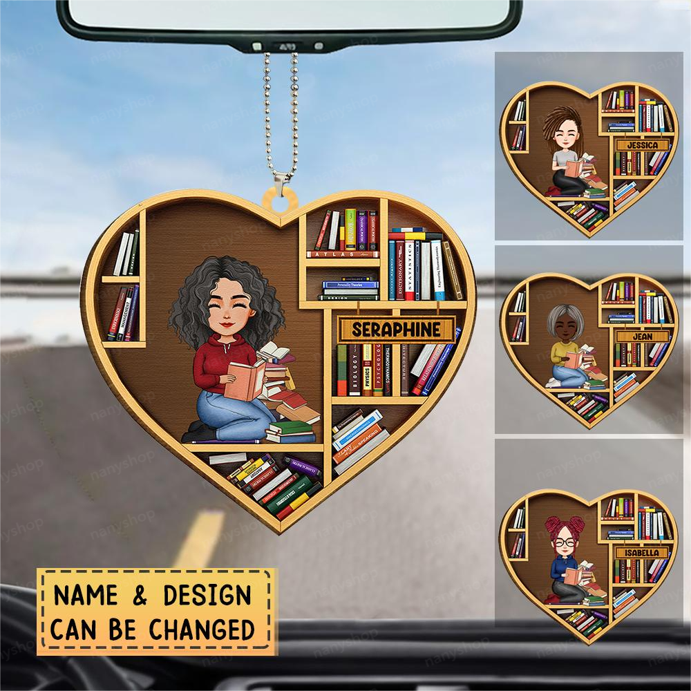 Personalized Custom Shaped Two Sided Wood Ornament-Gift For Book Lovers