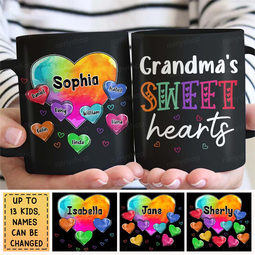 Personalized Gift For Mom/Grandma Sweet Hearts Mug