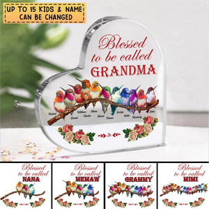 Personalized Heart Shaped Acrylic Plaque Gift For Grandma Blessed To Be Called Grandma