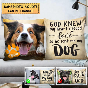 Personalized Upload Photo Dog Pillow Case Printed-Life Is Better With A Dog