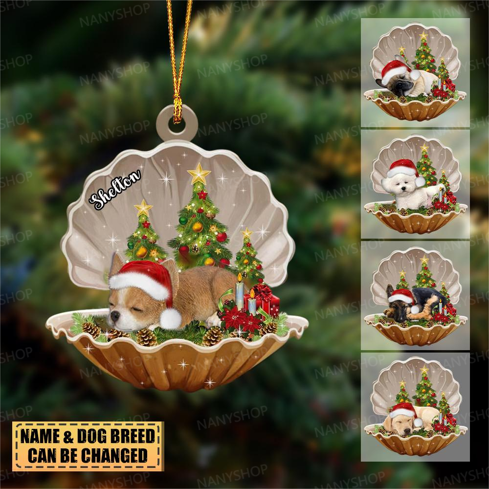 Personalized Dog Inside-sleeping Pearl In Christmas Ornament