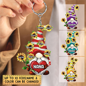 Personalized Sunflower Nana Grandkids Acrylic Keychain
