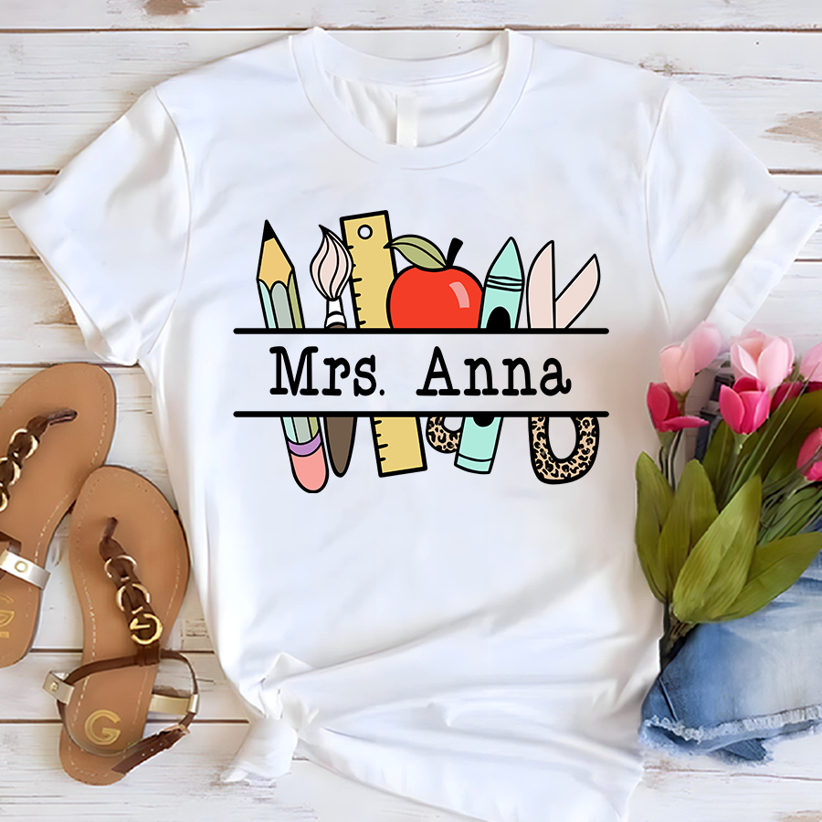 Personalized Teach Them Love Them Watch Them Grow Teacher T-Shirt