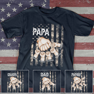 Personalized Father's Day T-Shirt Grandpa/Dad And Kid Fist Bump