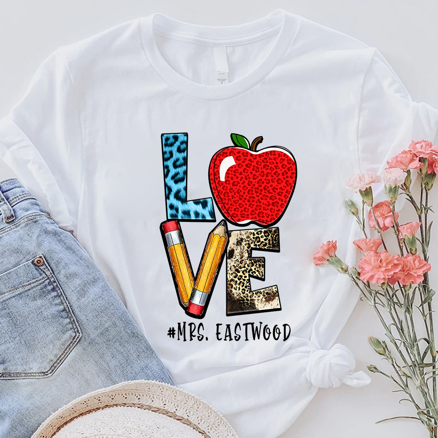 Personalized Teach Them Love Them Watch Them Grow Teacher T-Shirt