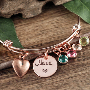 Personalized Birthstone Bracelet for Grandma/Mom