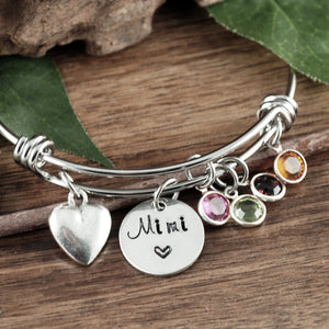 Personalized Birthstone Bracelet for Grandma/Mom