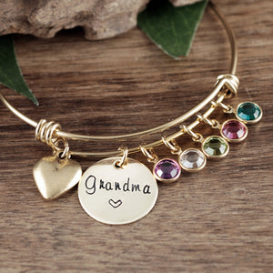 Personalized Birthstone Bracelet for Grandma/Mom