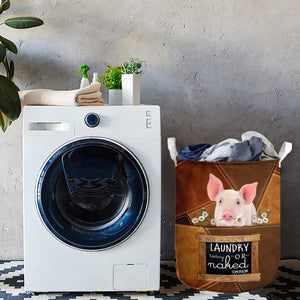 Pig-laundry today or naked tomorrow laundry basket