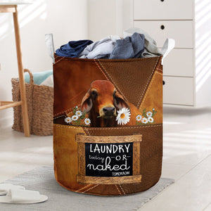 Red brahman-laundry today or naked tomorrow laundry basket