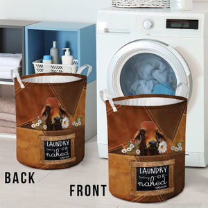 Red brahman-laundry today or naked tomorrow laundry basket