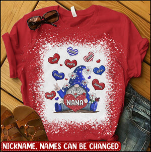 Personalized 4th Of July Grandma Nana Mom Heart Kids 3D T-shirt