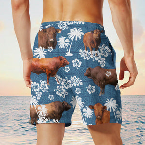 red angus Blue Tribal Shorts