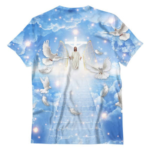 Personalized Memorial Shirt Heaven Gate Dove Jesus Blue Long Live Forever In Our Hearts 3D T-Shirt