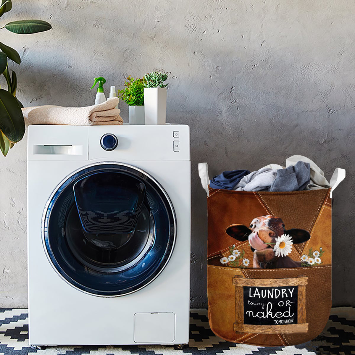 Santa Gertrudis-laundry today or naked tomorrow laundry basket
