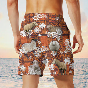 sheep In Red Tribal Shorts